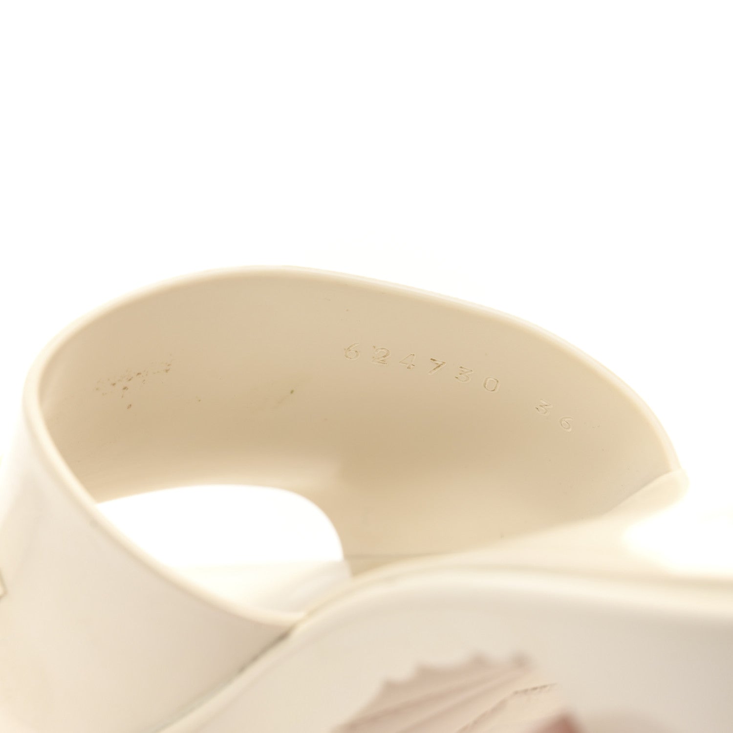 Gucci Rubber Gucci Logo Womens Platform 20/60mm Slide Sandals Mystic White 9 of 9
