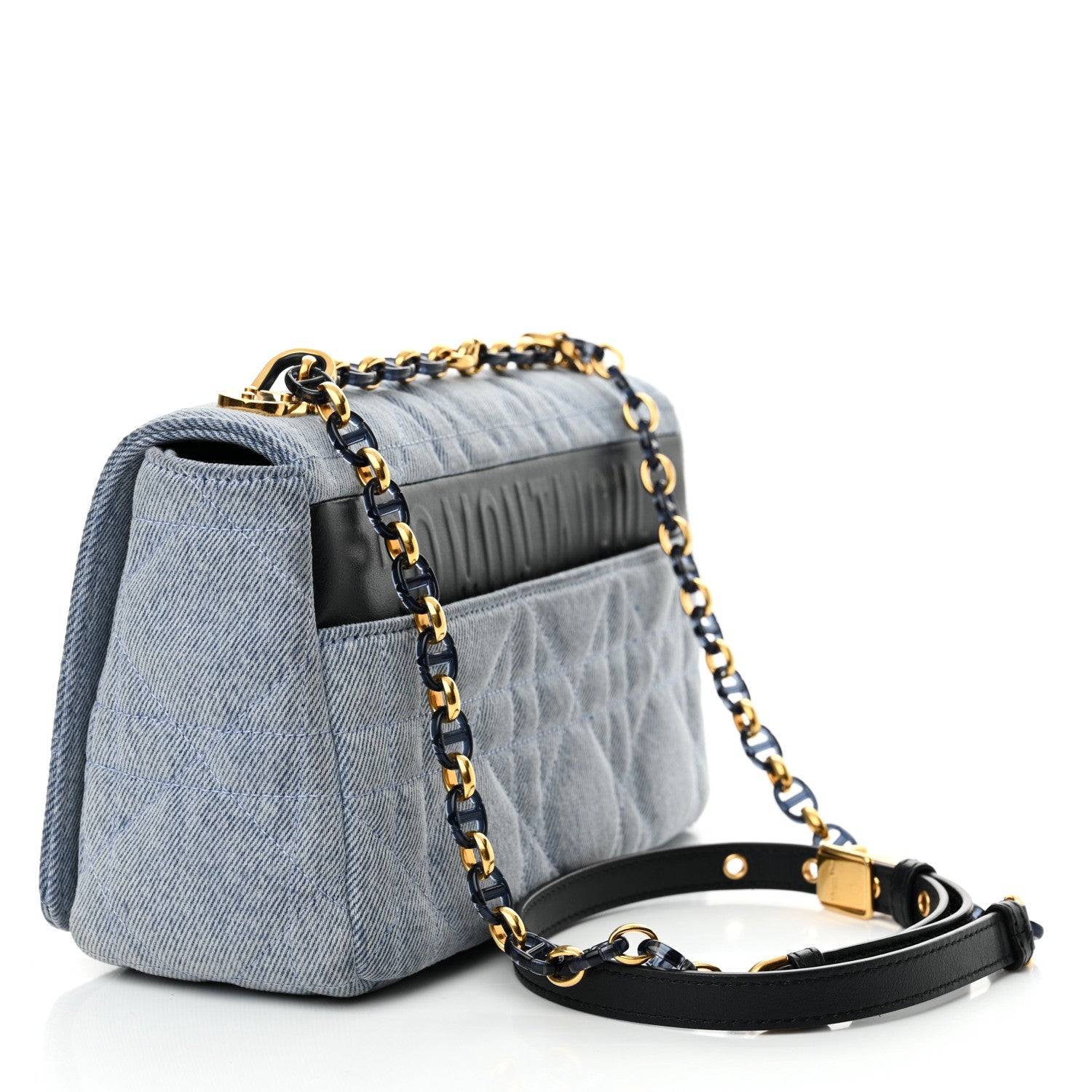 Christian Dior Denim Macrocannage Medium Caro Bag Blue 3 of 11