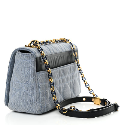 Christian Dior Denim Macrocannage Medium Caro Bag Blue 3 of 11