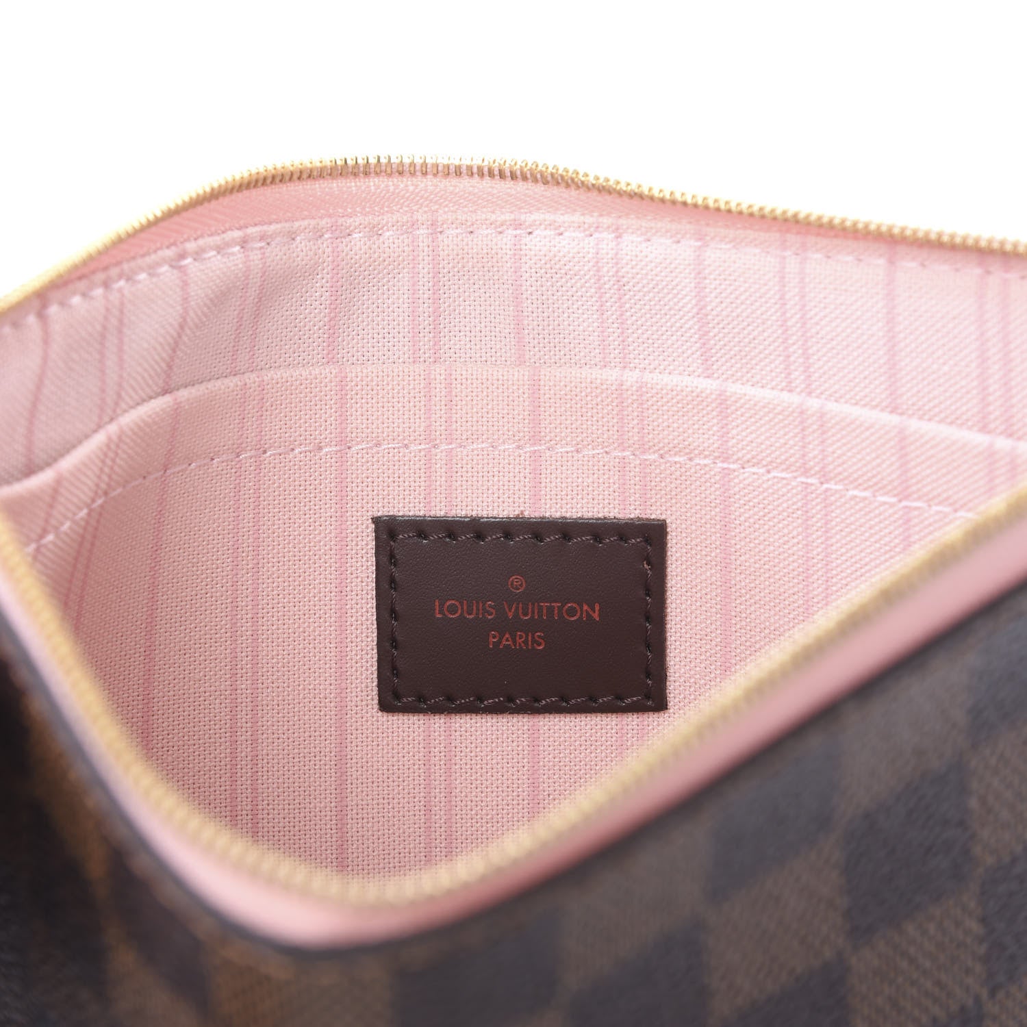 Louis Vuitton Damier Ebene Neverfull MM GM Pochette Rose Ballerine 5 of 8