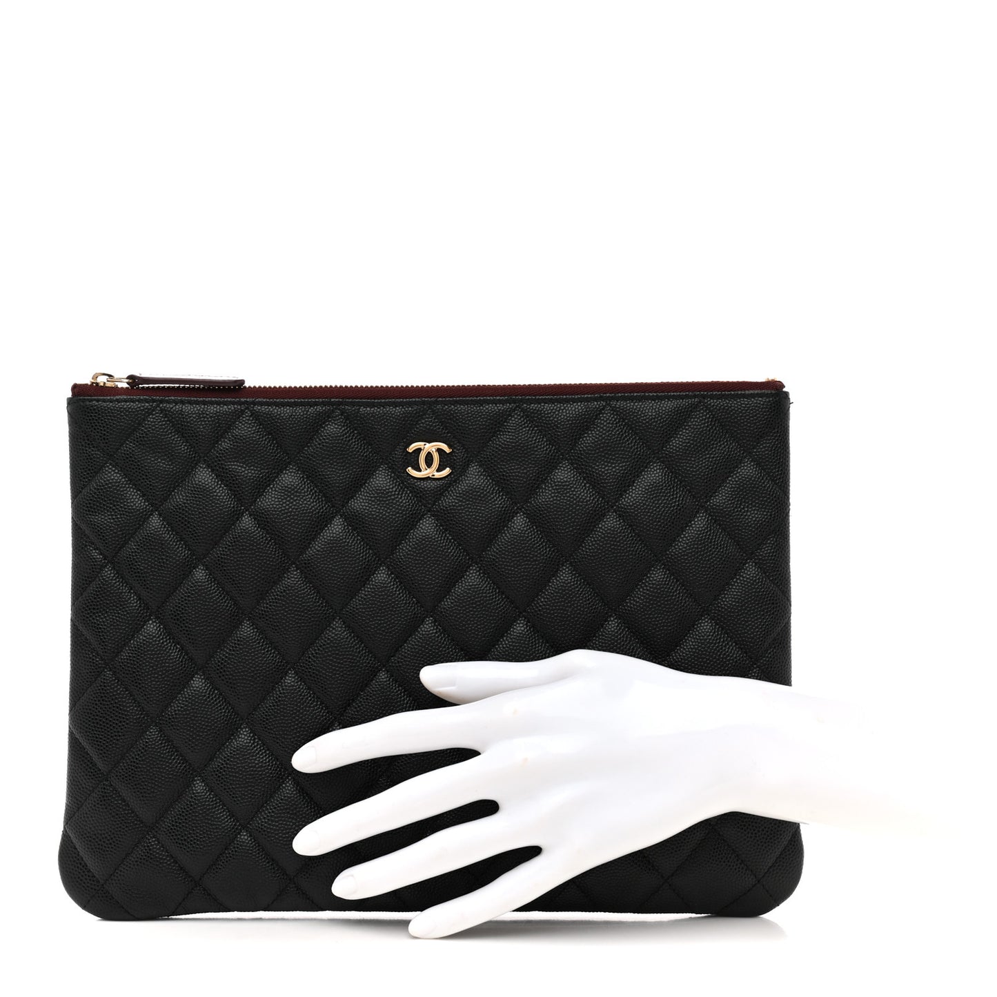 Caviar Quilted Medium Cosmetic Case Black