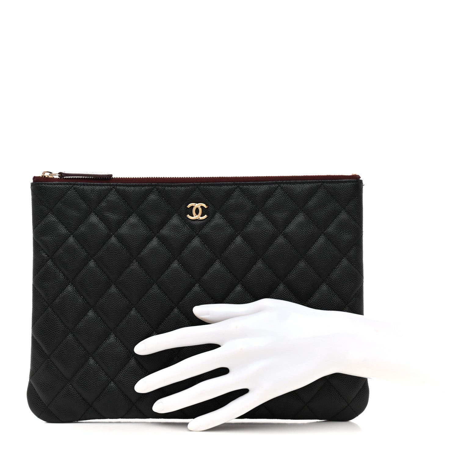 Chanel Caviar Quilted Medium Cosmetic Case Black 2 of 11