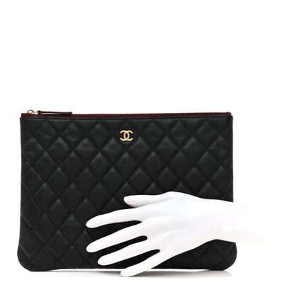 Chanel Caviar Quilted Medium Cosmetic Case Black 2 of 11