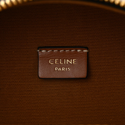 Celine Calfskin Triomphe Canvas Half Moon Case Tan 6 of 11