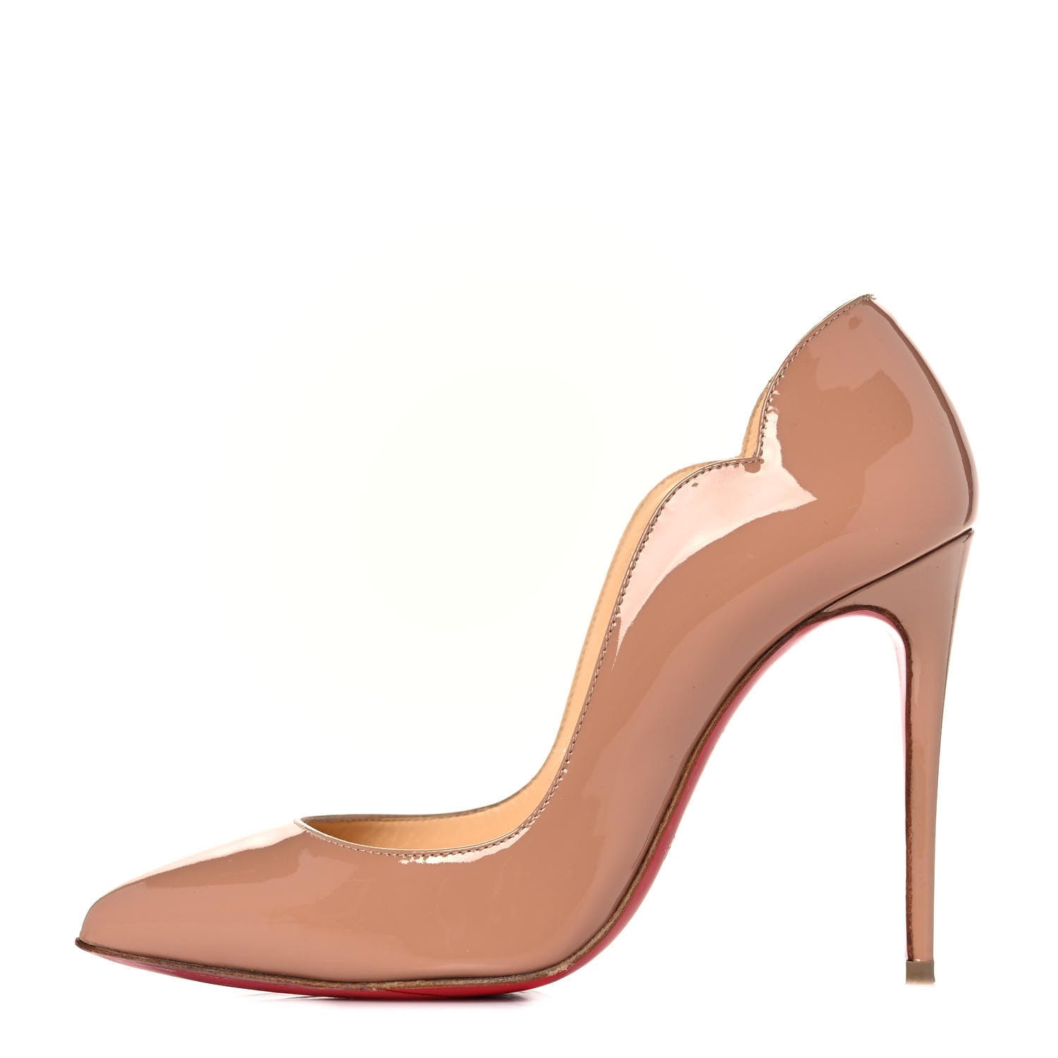 Christian Louboutin Patent Hot Chick 100 Pumps 35 Nude 1 of 8