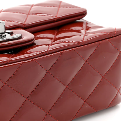 Chanel Patent Calfskin Quilted Mini Rectangular Flap Dark Red 11 of 12