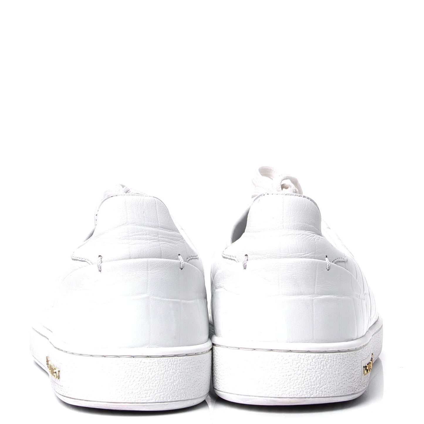 Calfskin Crocodile Embossed Frontrow Sneakers 38 White