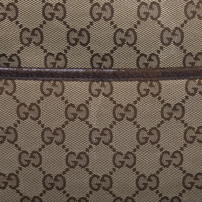 Gucci Monogram Natural Pigskin Large Diaper Bag Beige Ebony Cocoa Dark Chocolate 13 of 17