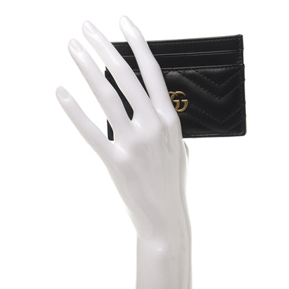 Gucci Calfskin Matelasse GG Marmont Card Holder Black 2 of 7
