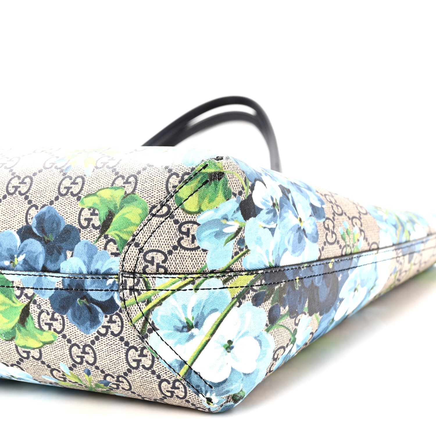 Gucci GG Supreme Monogram Blooms Medium Reversible Tote Beige Blue