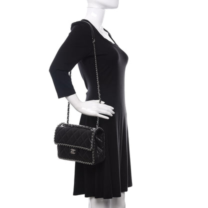 Chanel Crumpled Calfskin Medium Chain Flap Black 2 of 10