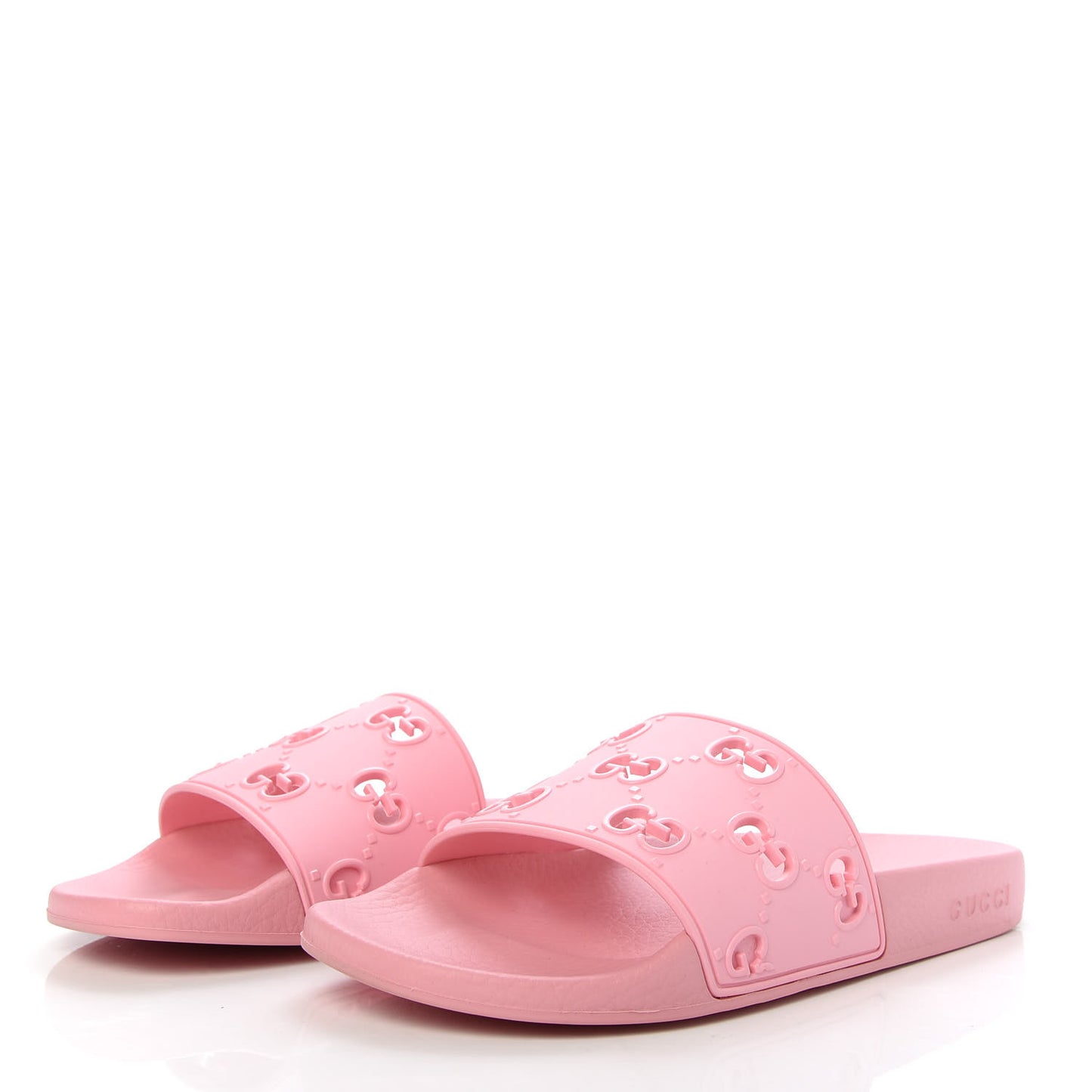 Rubber GG Monogram Perforated Womens Slide Sandals 39 Rose Box