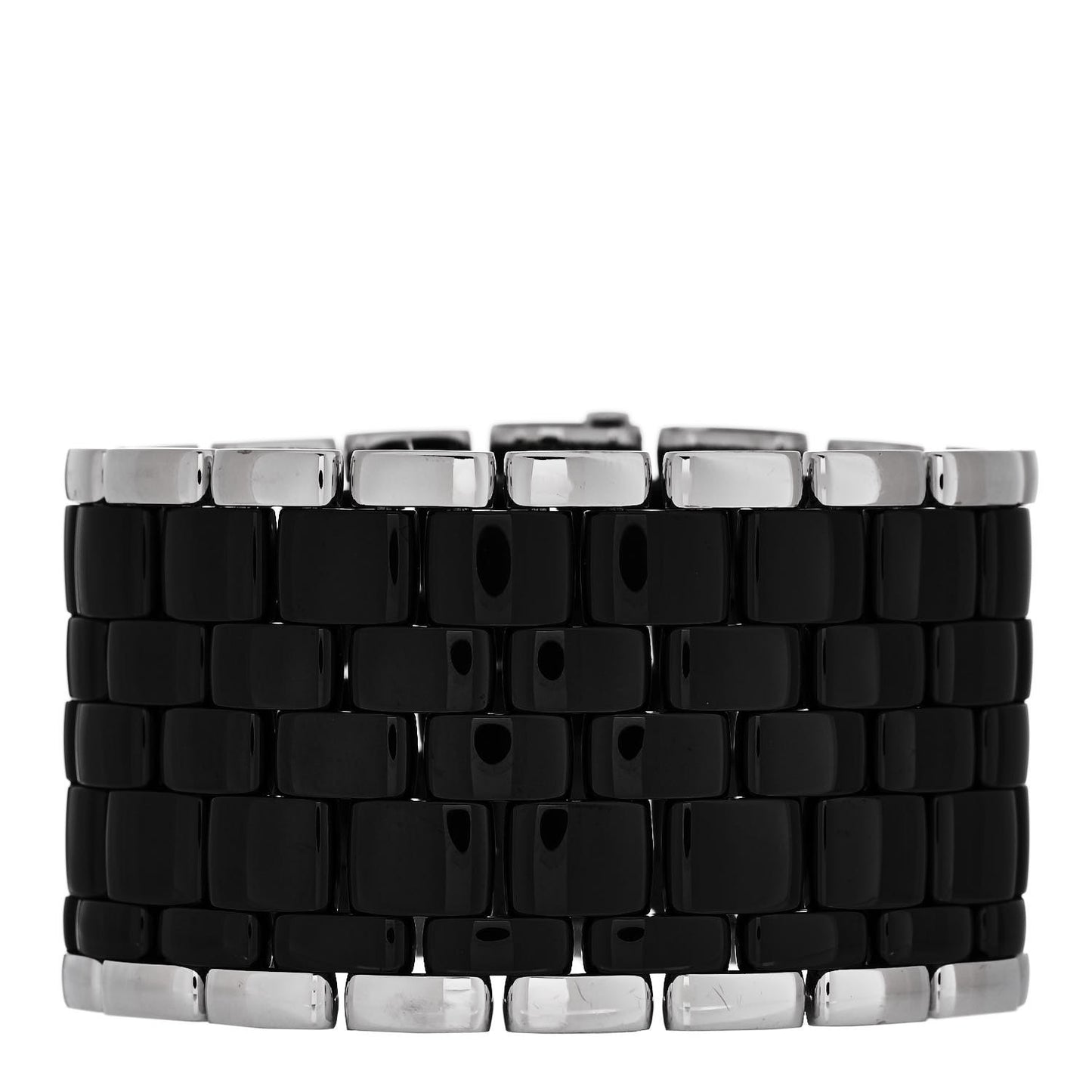 18K White Gold Ceramic Wide Ultra Bracelet Black