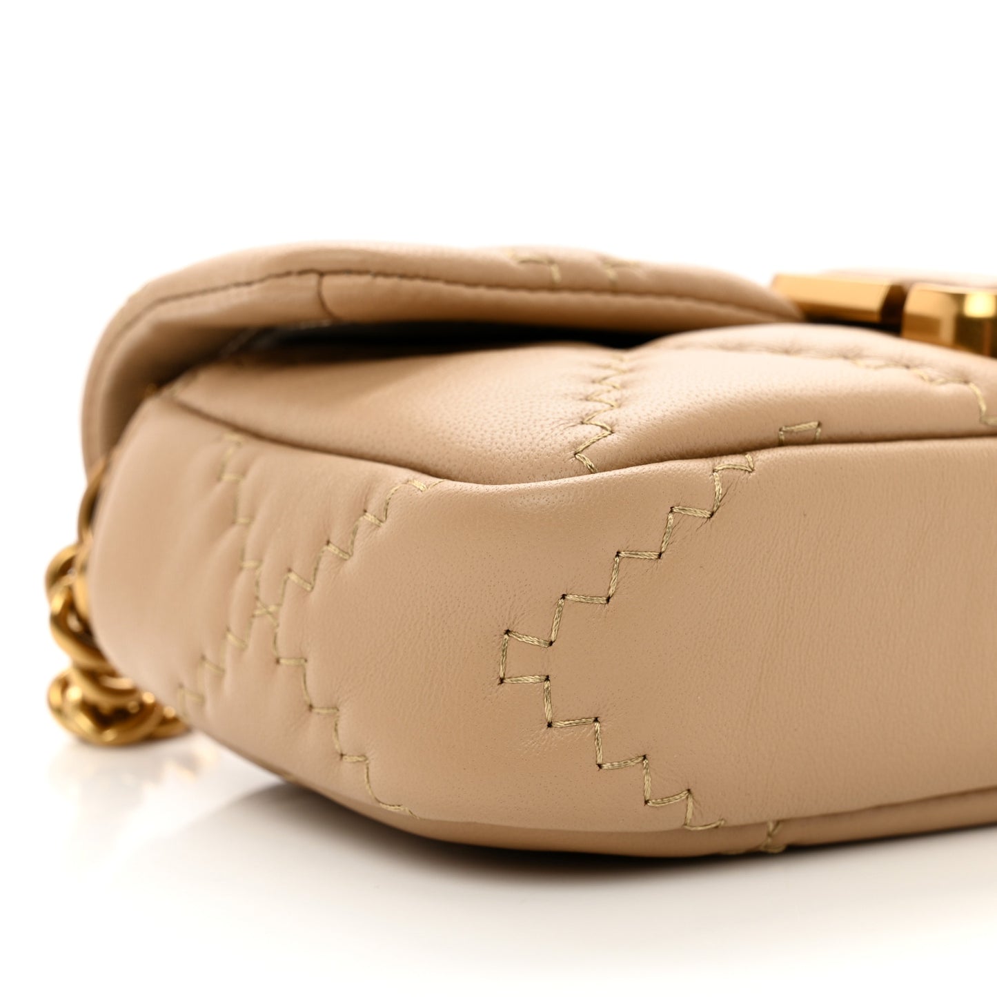 Lambskin Quilted J Marc Mini Shoulder Bag Camel