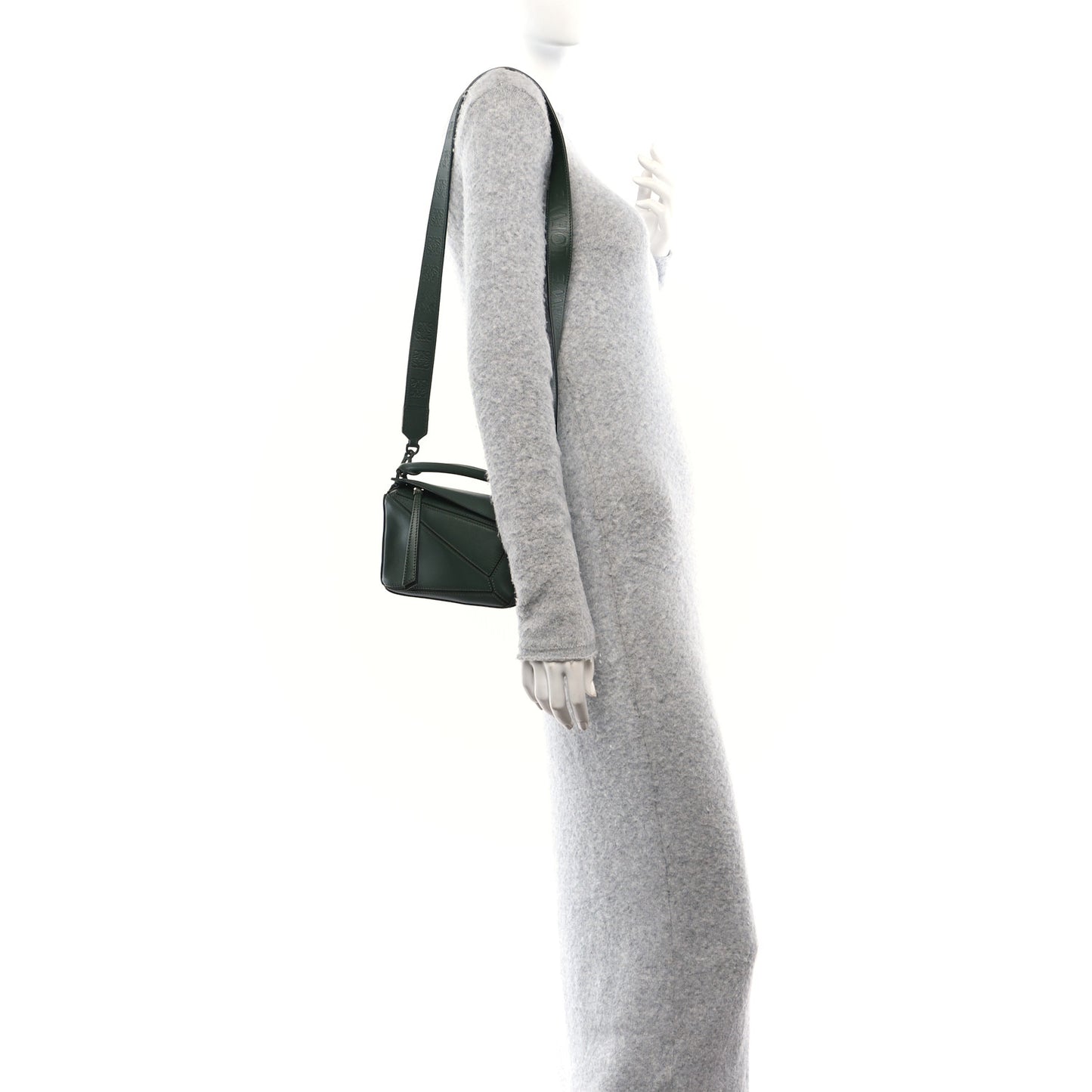 Satin Calfskin Mini Puzzle Bag Vintage Khaki