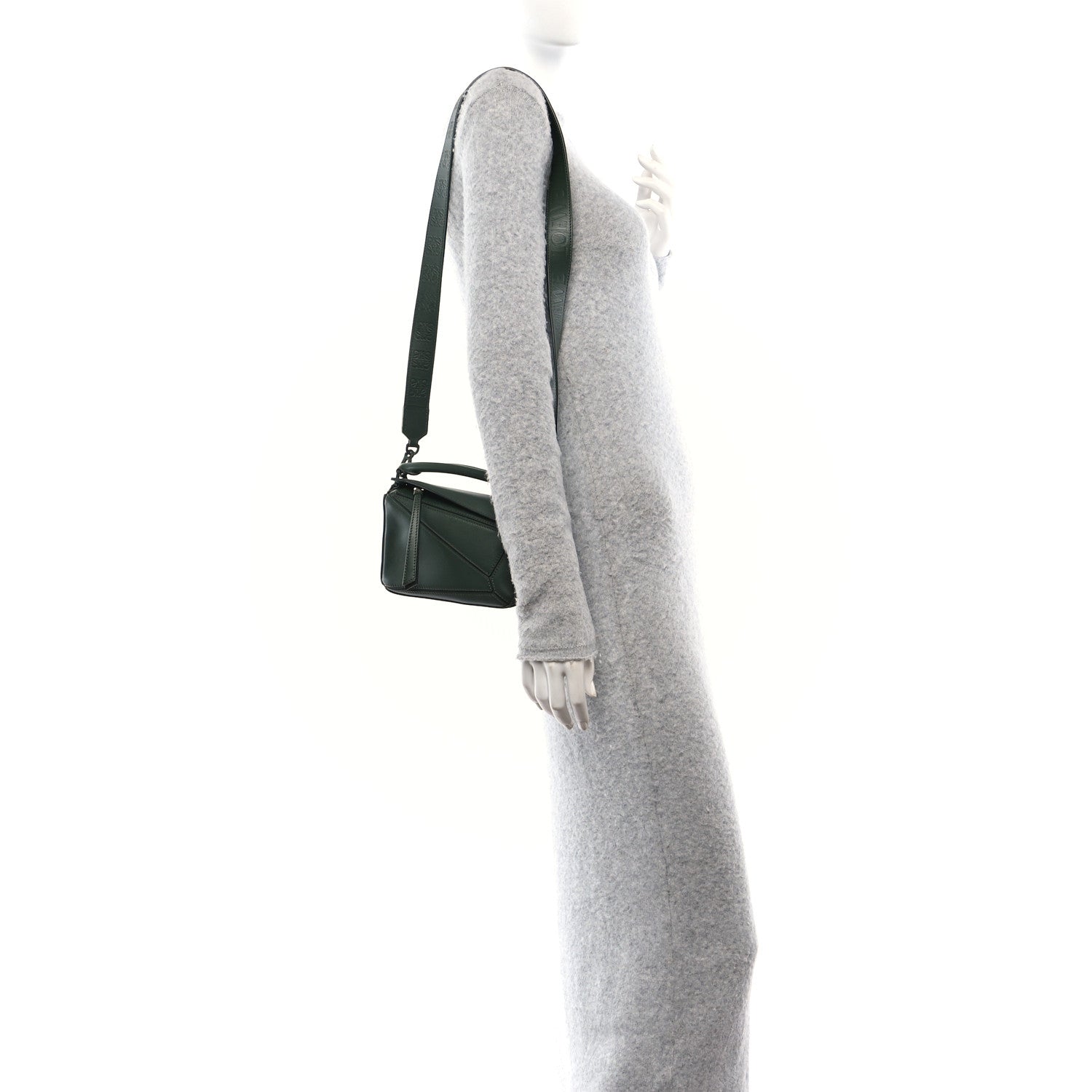 Loewe Satin Calfskin Mini Puzzle Bag Vintage Khaki 2 of 10