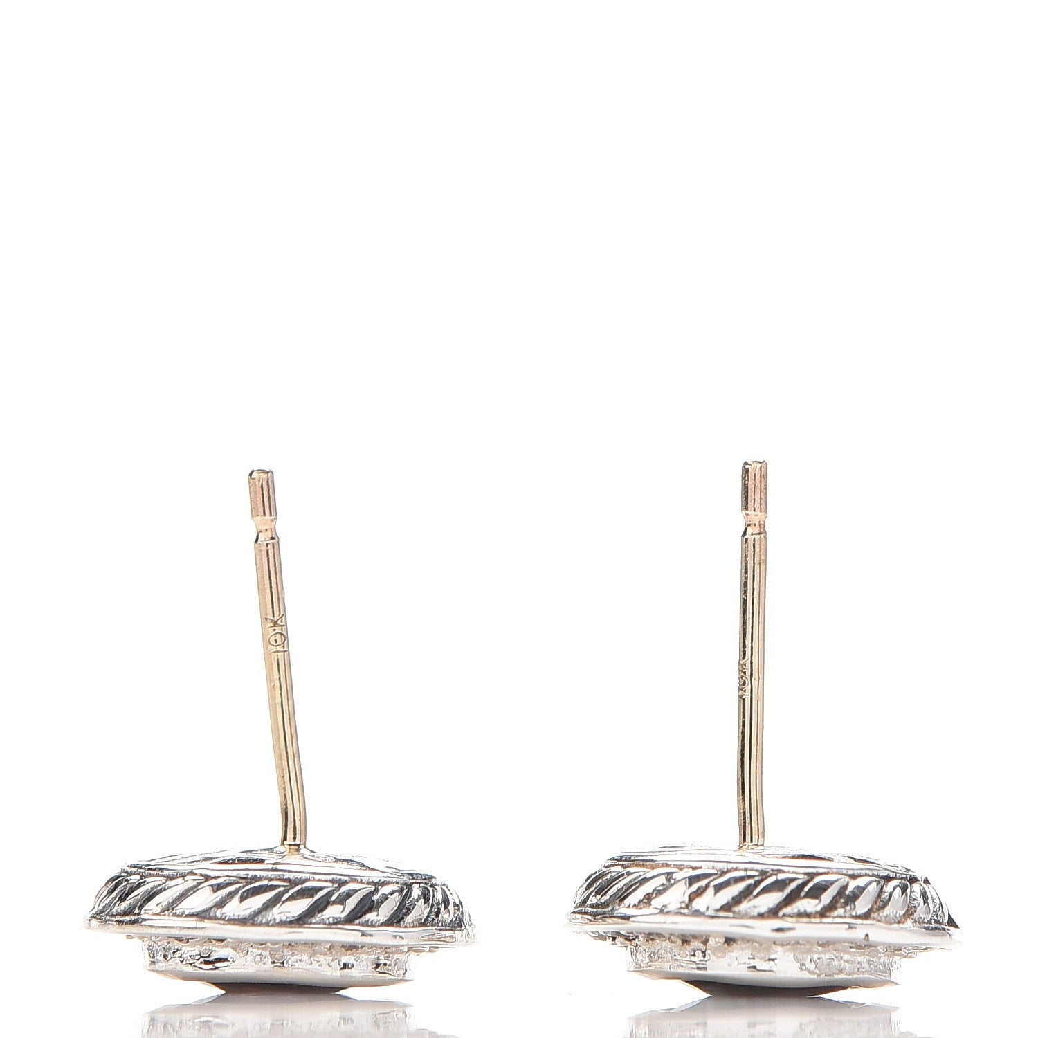 David Yurman Sterling Silver Diamond Garnet 8mm Petite Albion Earrings 3 of 4