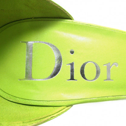 Christian Dior Leather Wedge Espadrilles 38.5 Green 6 of 7