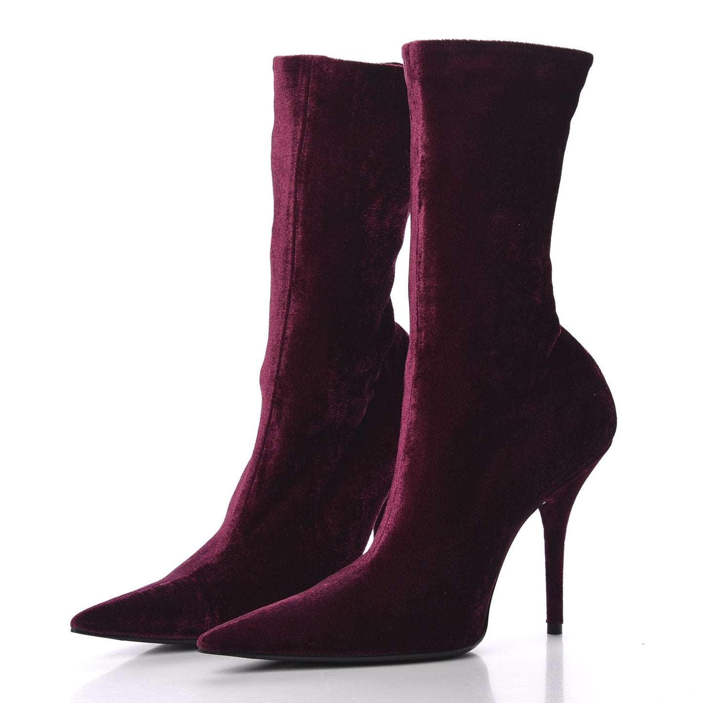 Velvet Extreme Pointed Toe Knife Booties 40 Rouge Prune