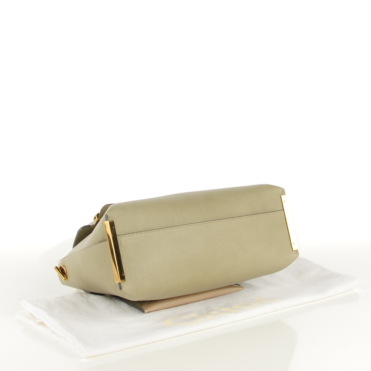 Calfskin Medium Clare Top Handle Bag Baobab Green