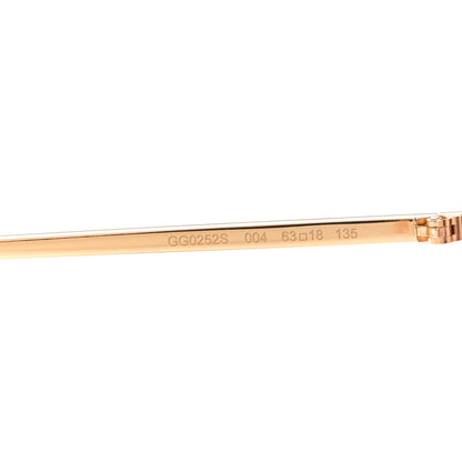 Gucci Metal Oversized Round Sunglasses GG0252S Gold Pink 6 of 7