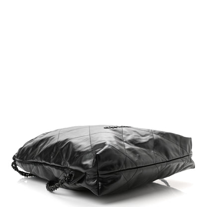 Chanel Shiny Calfskin Quilted Chanel 22 Backpack So Black 4 of 10