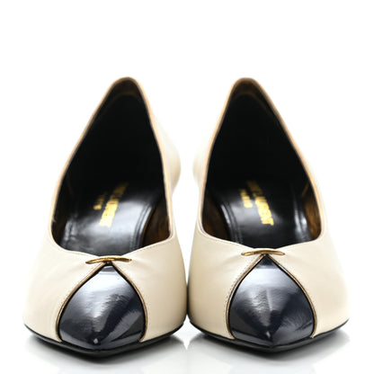 Saint Laurent Calfskin Lola Pumps 36.5 Pearl Navy 2 of 9