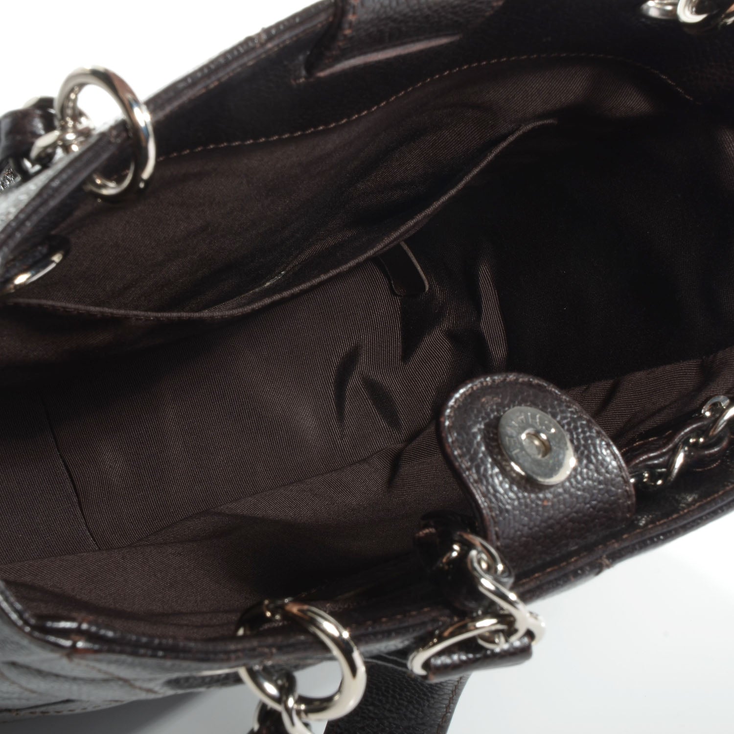 Chanel Caviar Petit Shopping Tote PST Dark Brown 5 of 8