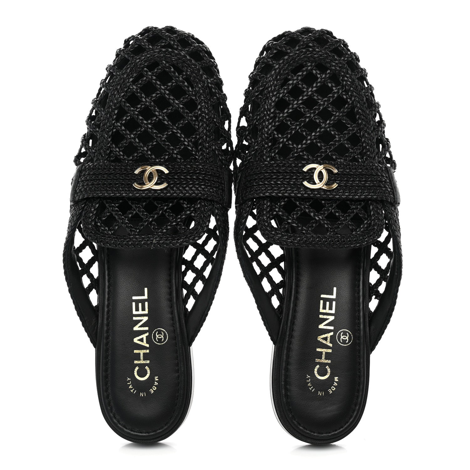 Chanel Braided Lambskin Mule Sandals 39 Black 5 of 11