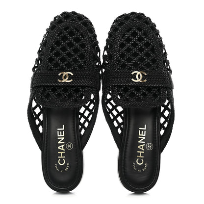 Chanel Braided Lambskin Mule Sandals 39 Black 5 of 11