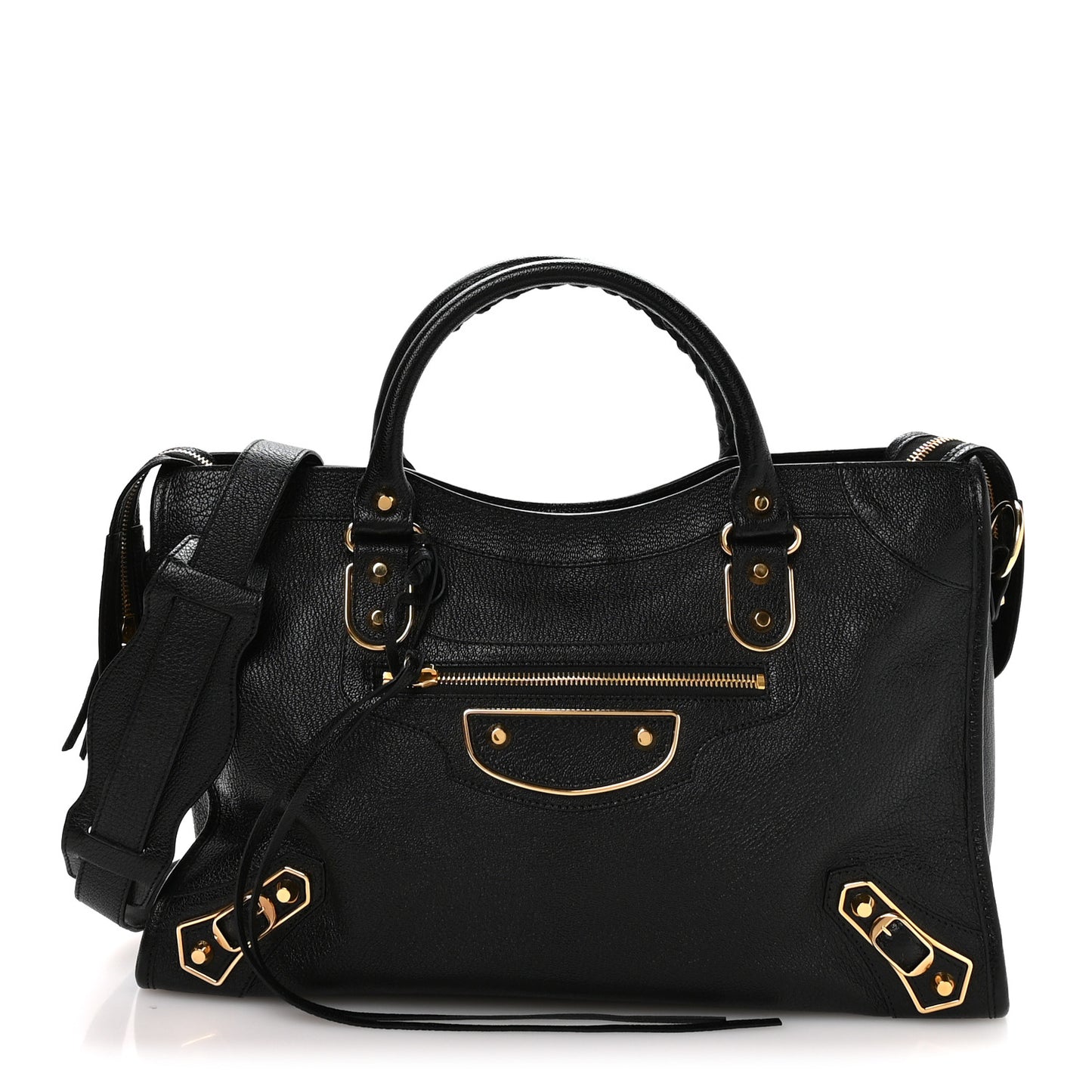 Chevre Gold Metallic Edge Hardware City Black
