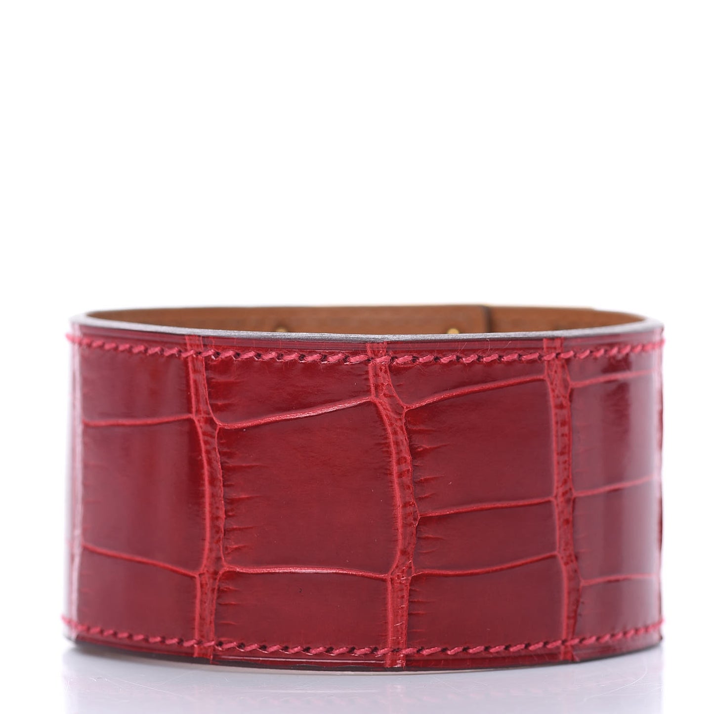 Shiny Alligator Kelly Dog Bracelet T3 Braise