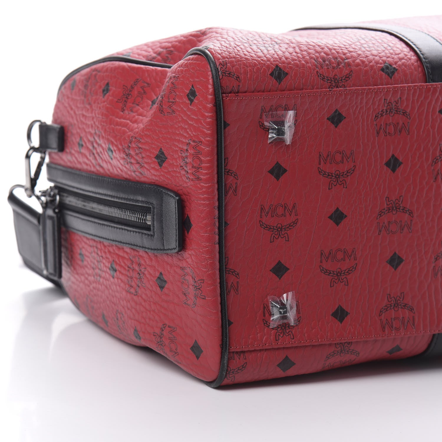 MCM Visetos Medium Traveler Weekender Bag Ruby Red 8 of 9