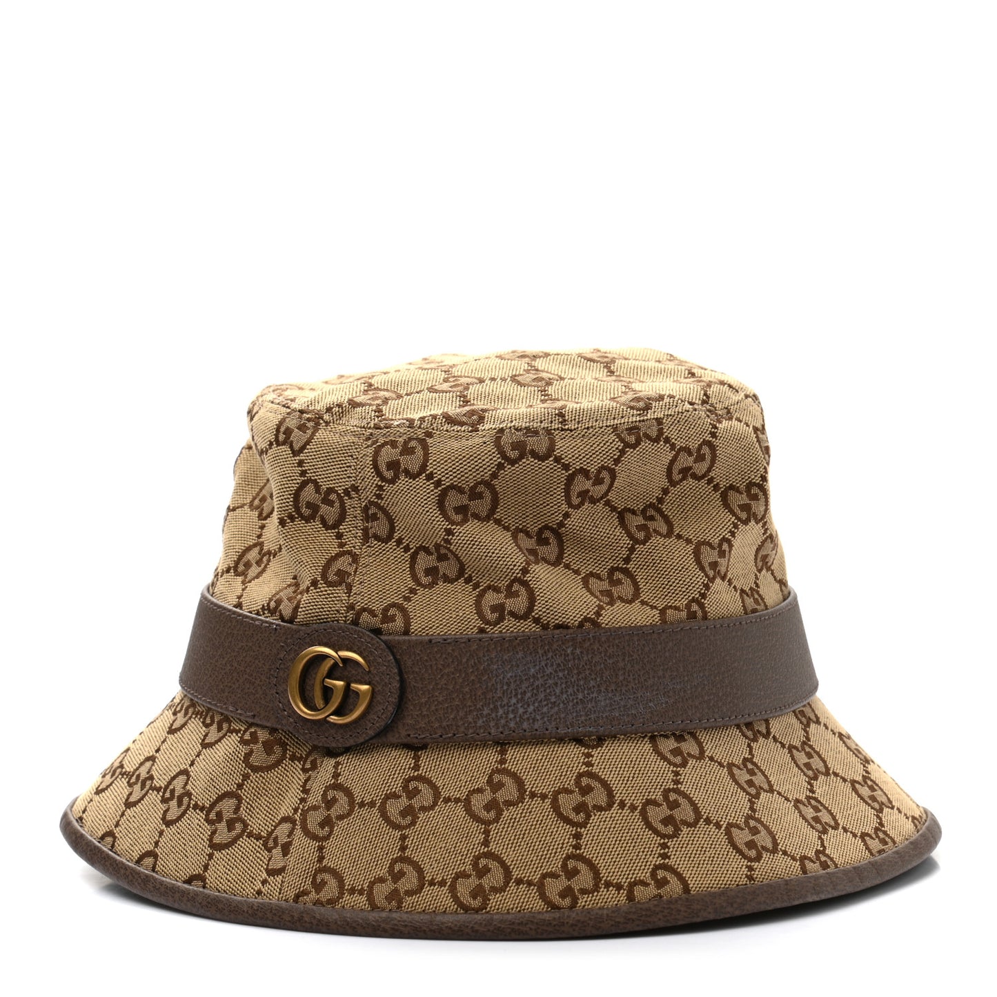 Monogram Textured Dollar Calfskin GG Jago Bucket Hat S Cacao Beige