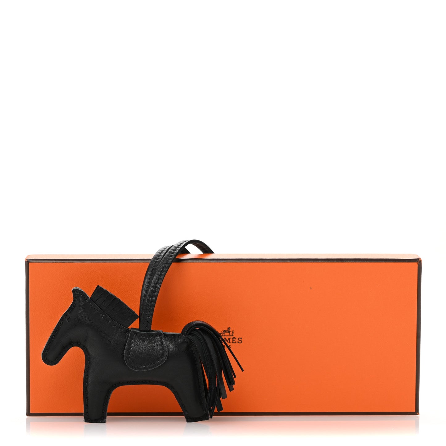 Milo Lambskin Grigri Rodeo Horse Bag Charm PM So Black