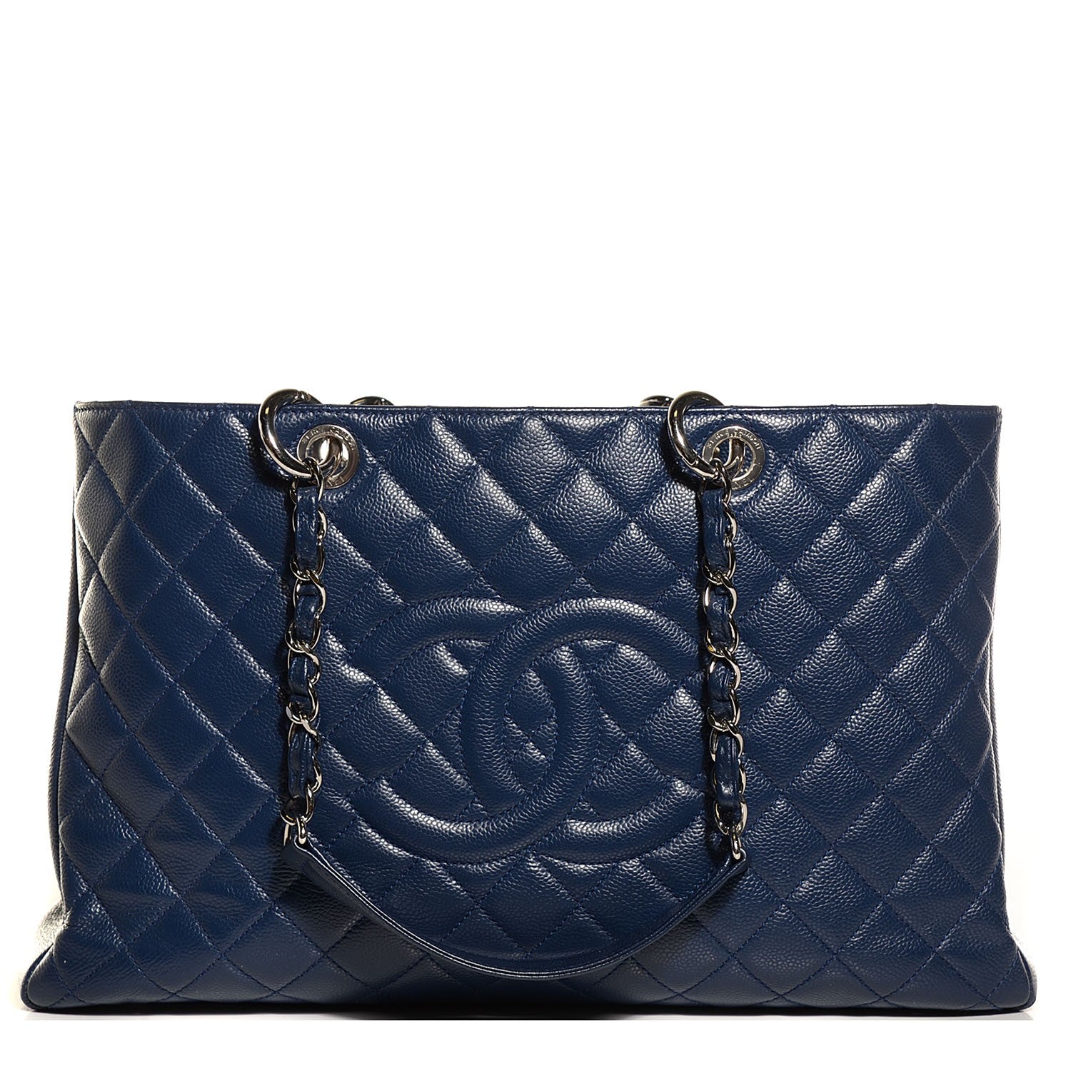 Chanel Caviar Quilted XL Grand Shopping Tote GST Navy Blue 1 of 7