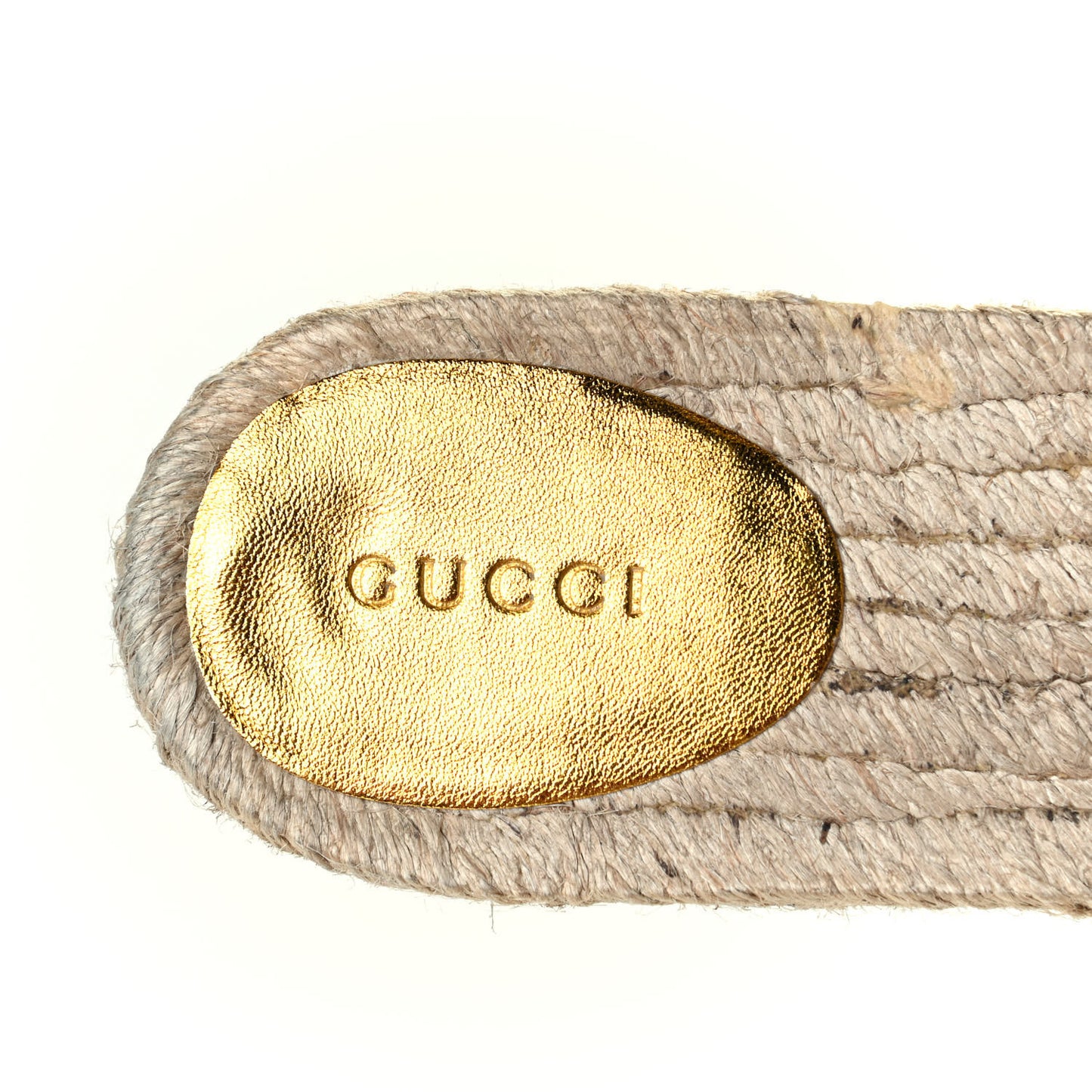 Metallic Nappa Matelasse GG Marmont Espadrille Slide Sandals 41 Oro