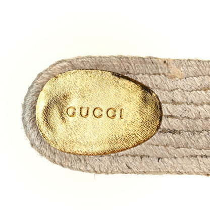 Gucci Metallic Nappa Matelasse GG Marmont Espadrille Slide Sandals 41 Oro 6 of 8