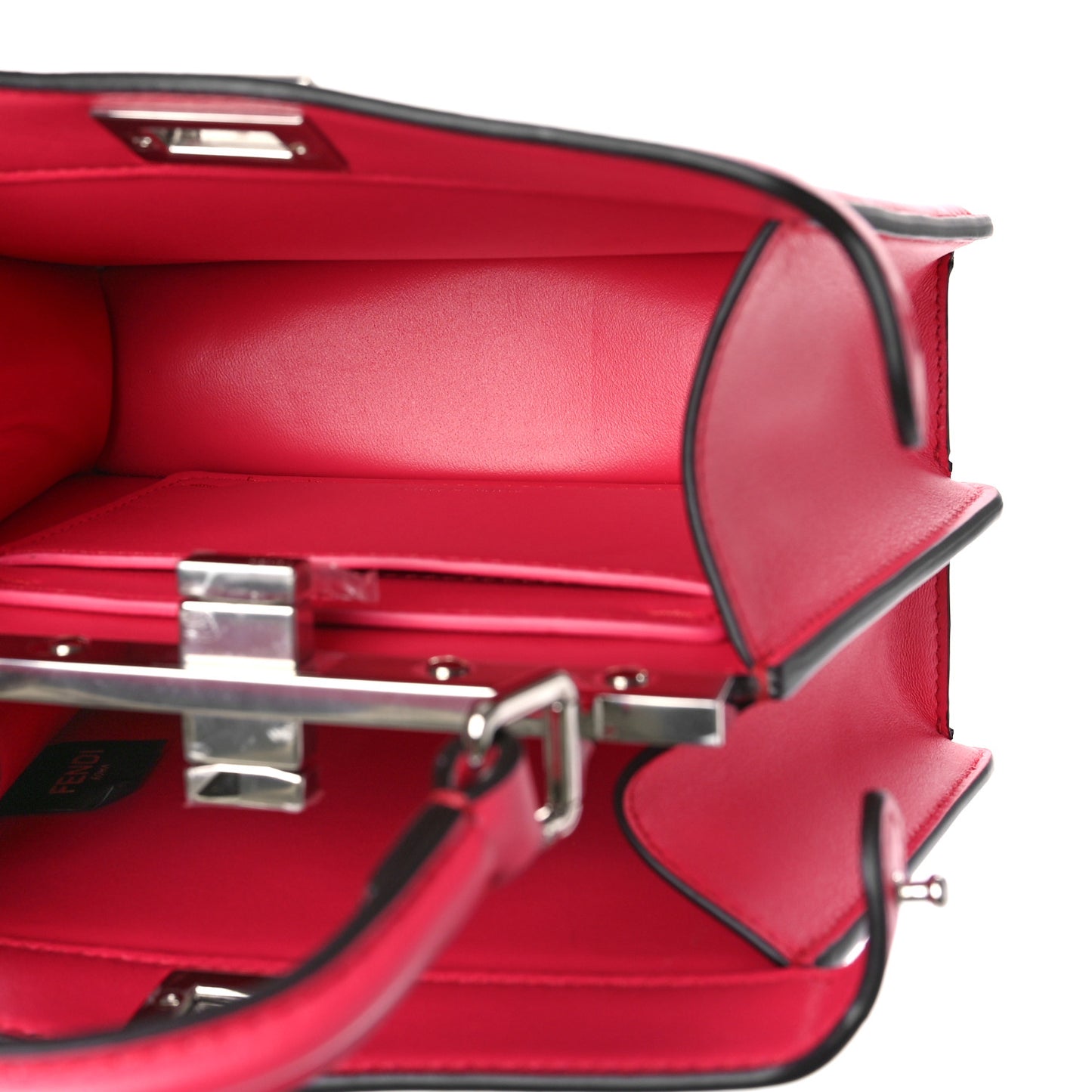 Shiny Nappa Petite Peekaboo I SEE U Satchel Lampone