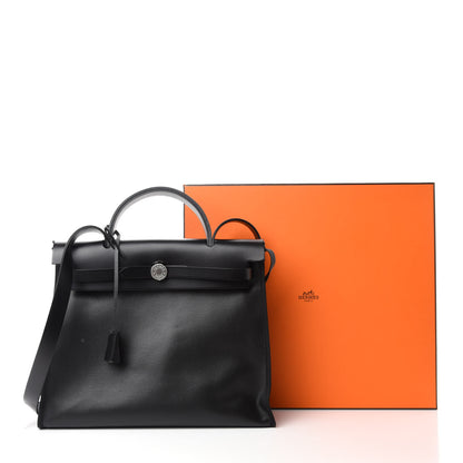 Hermes Toile H Berline Vache Hunter Herbag Zip PM 31 Black Ecru 10 of 10
