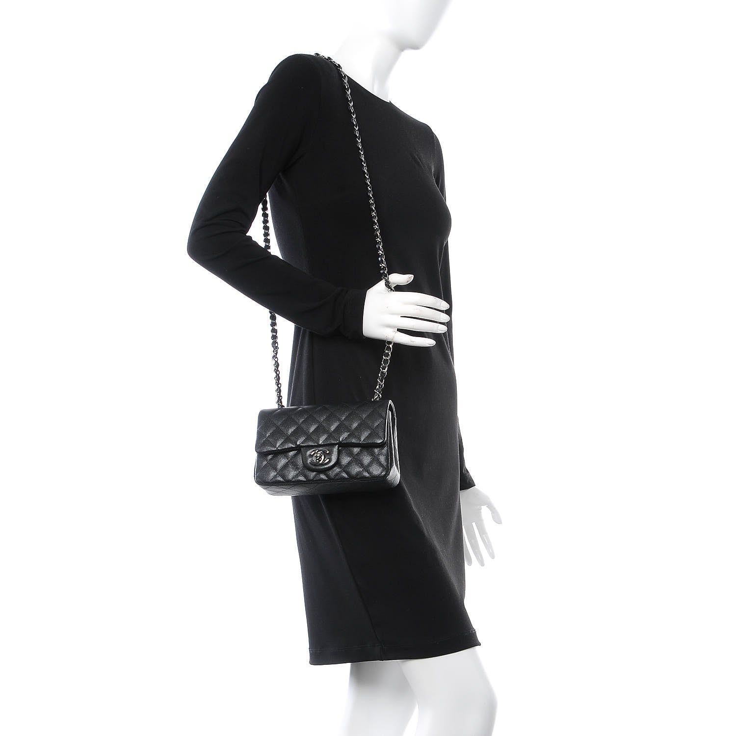 Chanel Iridescent Caviar Quilted Mini Rectangular Flap Black 2 of 8