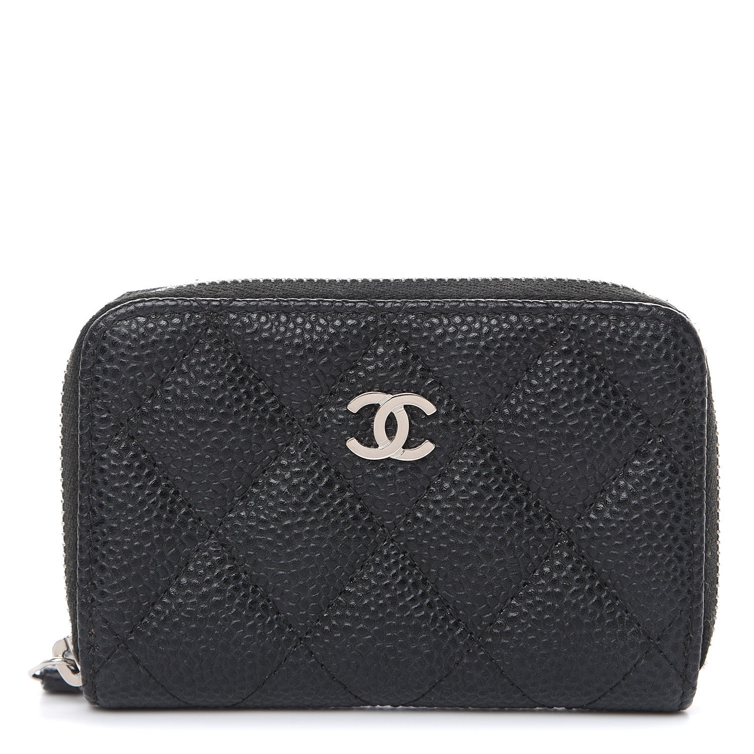 Chanel Caviar Quilted Zip Coin Purse Black 1 of 8