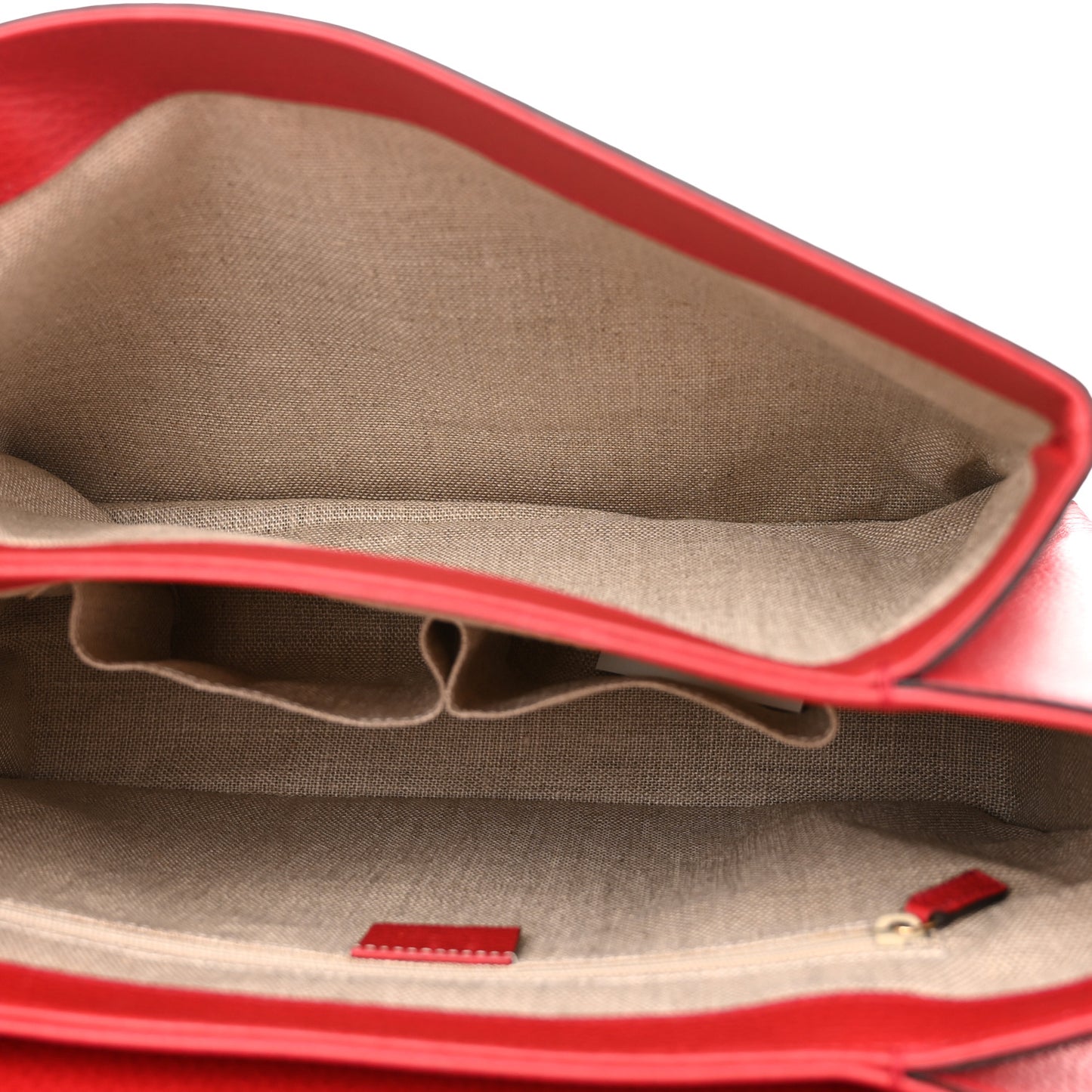 Dollar Calfskin Medium Interlocking G Top Handle Shoulder Bag Red