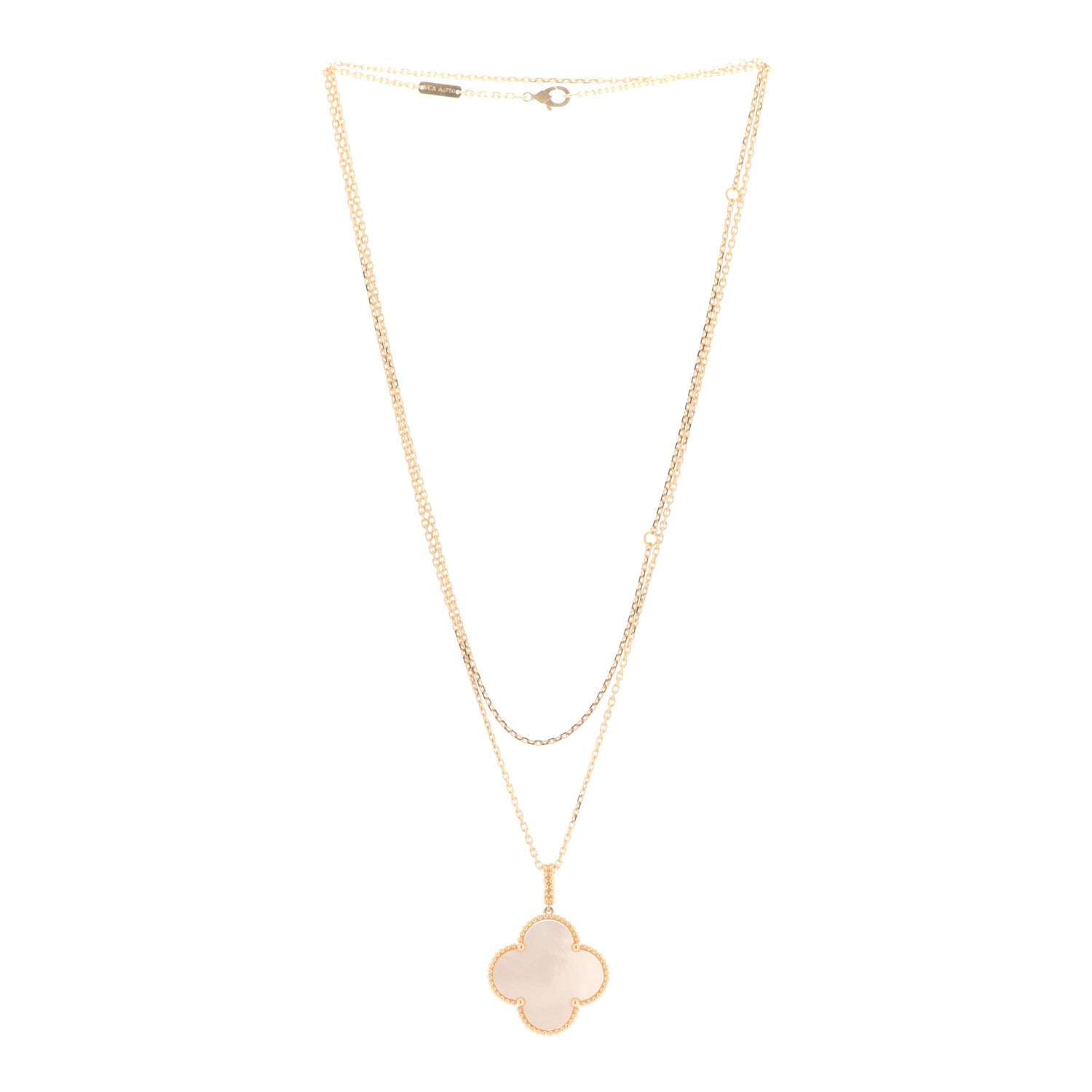 Van Cleef & Arpels 18K Yellow Gold Mother of Pearl Magic Alhambra Long Necklace 3 of 7