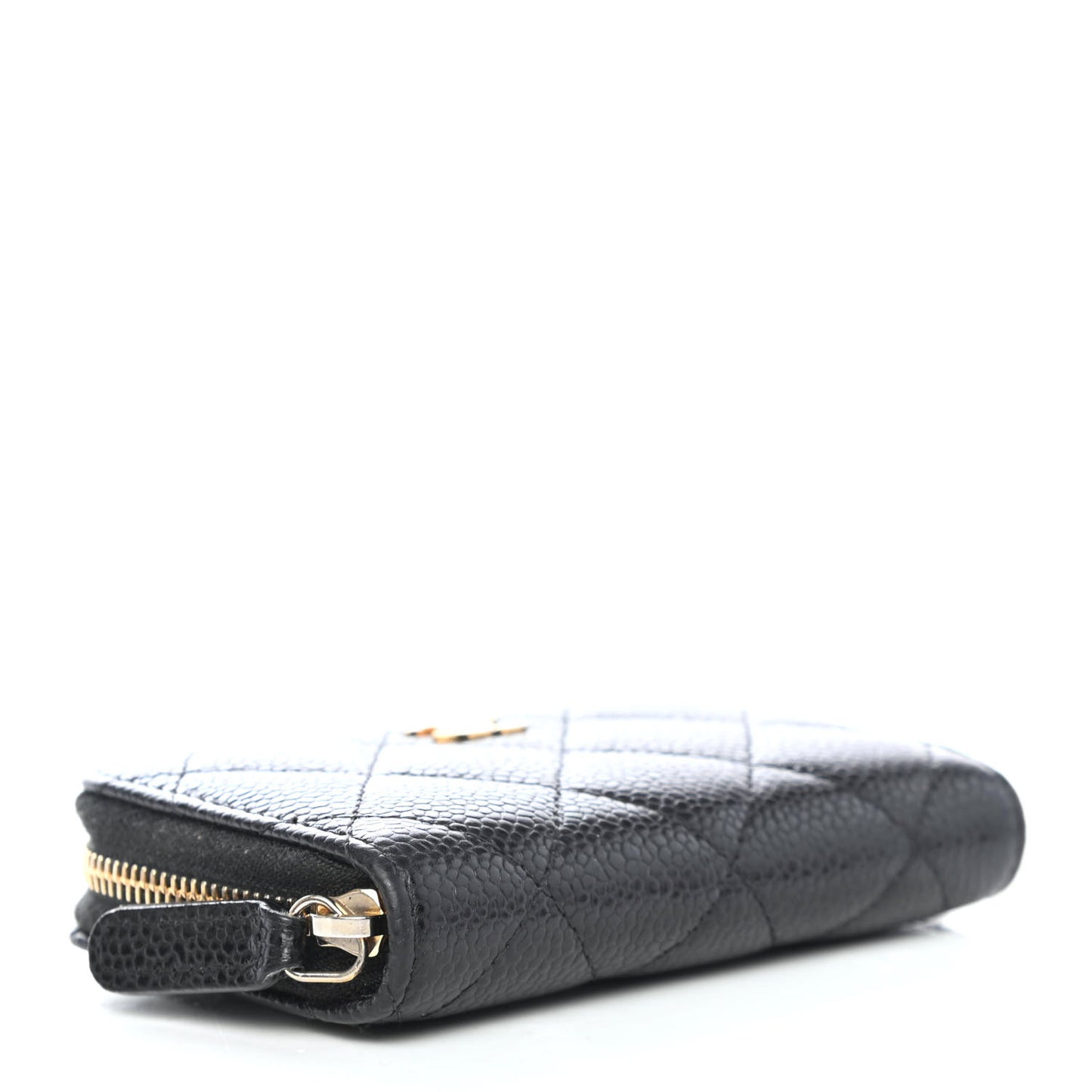 Caviar Quilted Zip Coin Purse Black