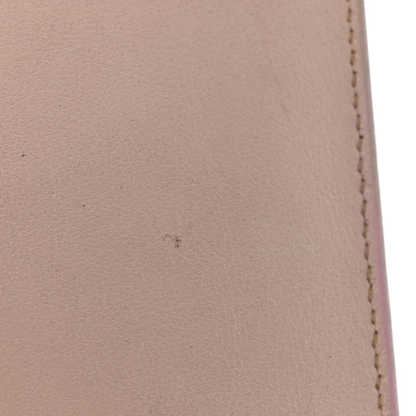 Metallic Calfskin Quilted Yen Wallet Gold Pink