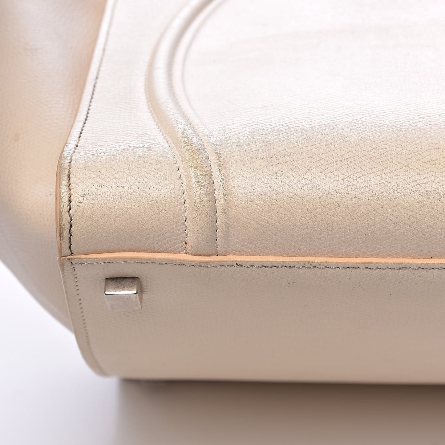 Grained Calfskin Medium Phantom Luggage Cream
