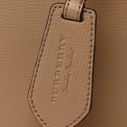 Burberry Grainy Calfskin Haymarket Check Small Reversible Tote Mid Camel 16 of 16