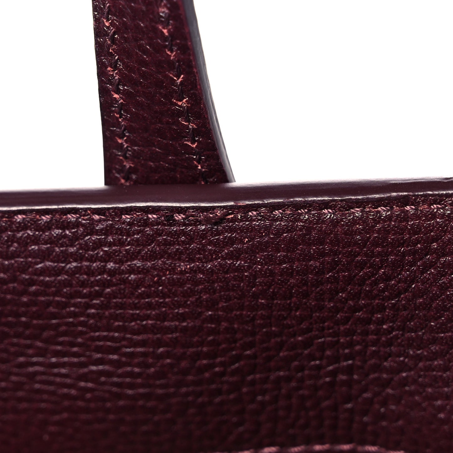 Grainy Calfskin House Check Small Banner Tote Mahogany Red