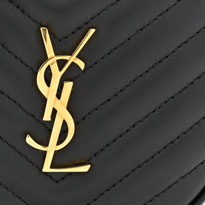 Saint Laurent Calfskin Matelasse Chevron Quilted Baby Round Vinyle Belt Bag Black 8 of 10